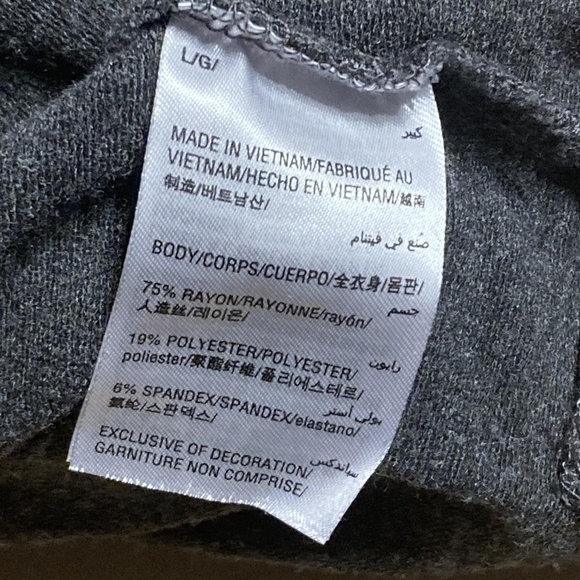 Ideology Lace Pattern Sleeves Sweatshirt Women's Large L Grey Athleisure Comfy - Picture 5 of 6